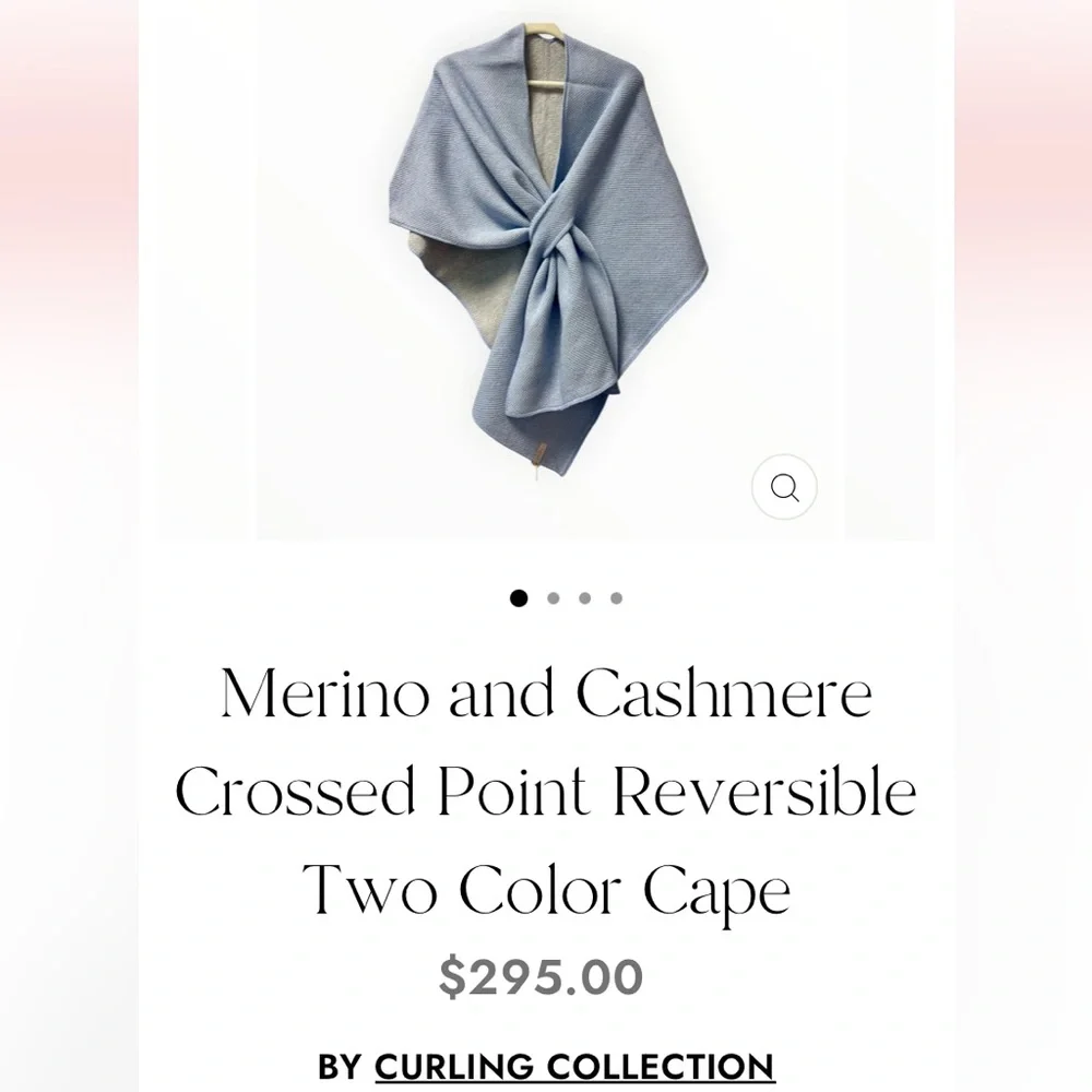 Women’s Italian made wool blend cape style wrap by Curling Collection